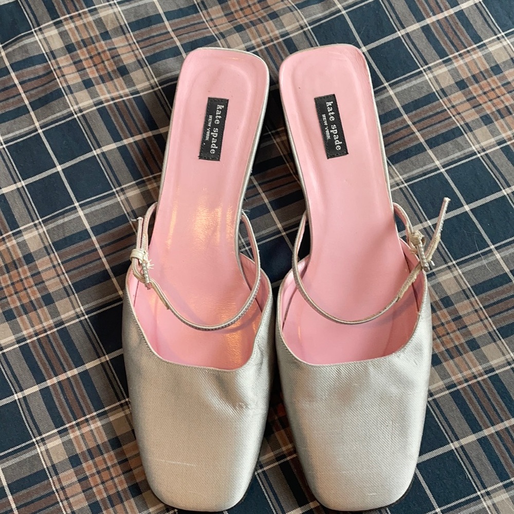 Kate Spade silver mules size 9